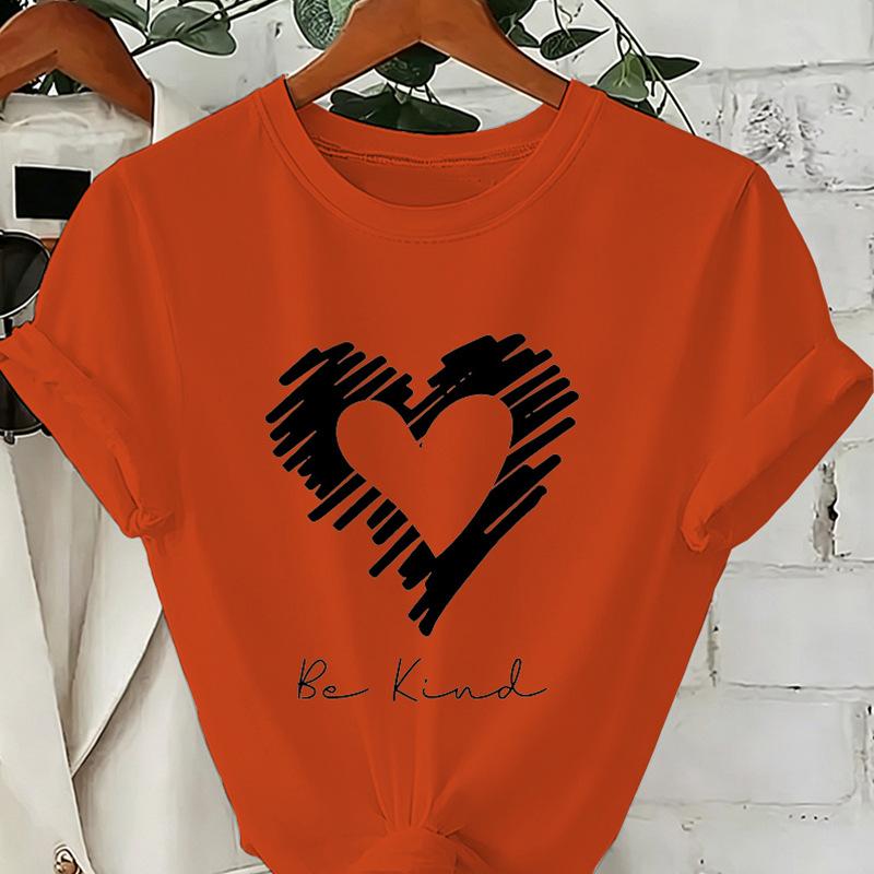 Be Kind Heart Graphic Tshirt Unisex Casual O Neck Short Sleeve Printed Tee Positive Kindness Streetwear Tops For Unisex Unisex