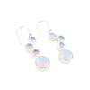 Milky Opal Gemstone 925 Sterling Silver Handmade Jewelry Bezel Set  Earrings 2" EE-161-16