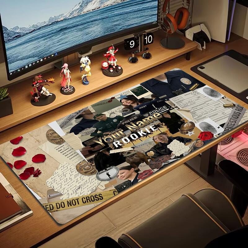 The Rookie Custom Name Large Size Mouse Pad Large Gaming Table Cushion Non-slip Laptop Tablet Big Mousepad XXL Mat Mini PC Playmat With Lock edge