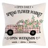 Seasons Throw Pillow Cover Spring Linen Flowers Truck Cushion Office Throw Pillow Cushion Throw Pillow Cushion