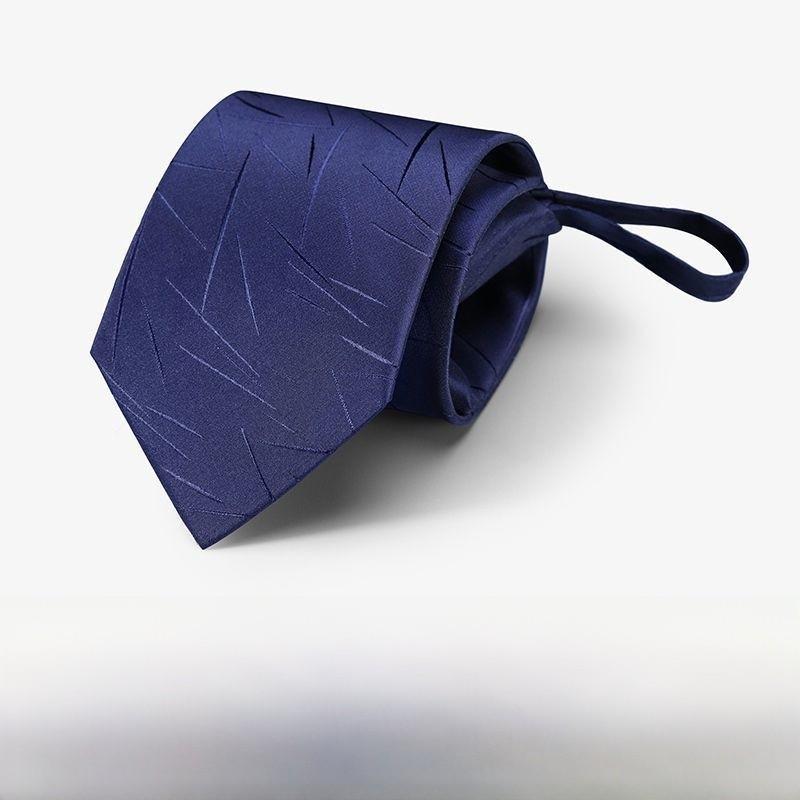 Polyester Striped Tie For Men Business Formal Wear With Zipper Closure For Office And Wedding