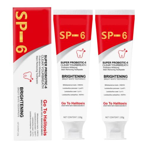 2 x 6-Piece Deep Cleansing Toothpaste with Ultra Whitening Probiotics for Gum Repair and Complete Care