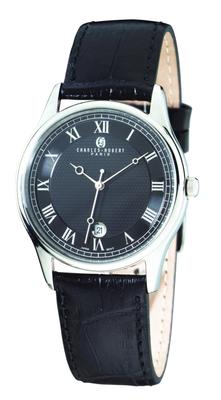 Charles Hubert, Paris 3-Zeiger Datum Uhr, 3814-WB, Herren, Schwarz