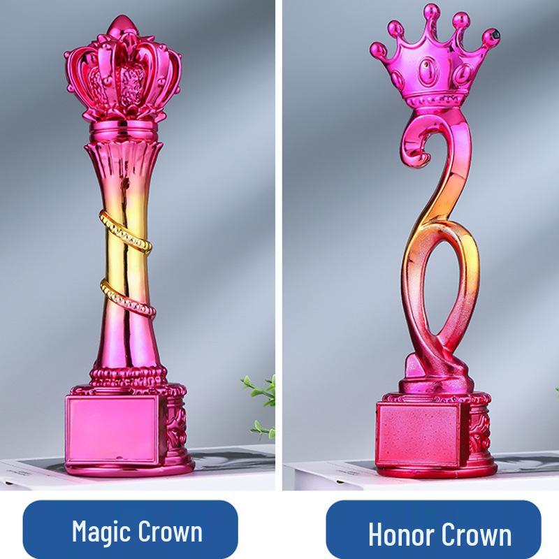 Красочный смоляной кубок для танцев с позолоченной короной для соревнований по латинскому балету и китайскому танцу