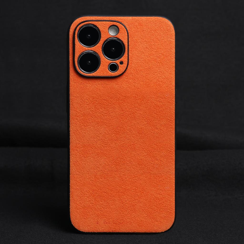 ALCANTAR Case for 17 Pro Max 16 15 14 13 Luxury Artificial Leather Supercar Suede Phone Cases Cover