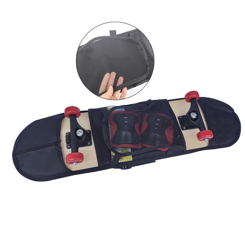 Double Kick Skateboard Backpack with Mesh Pocket - Thickened, Universal Fit, Single Shoulder Strap