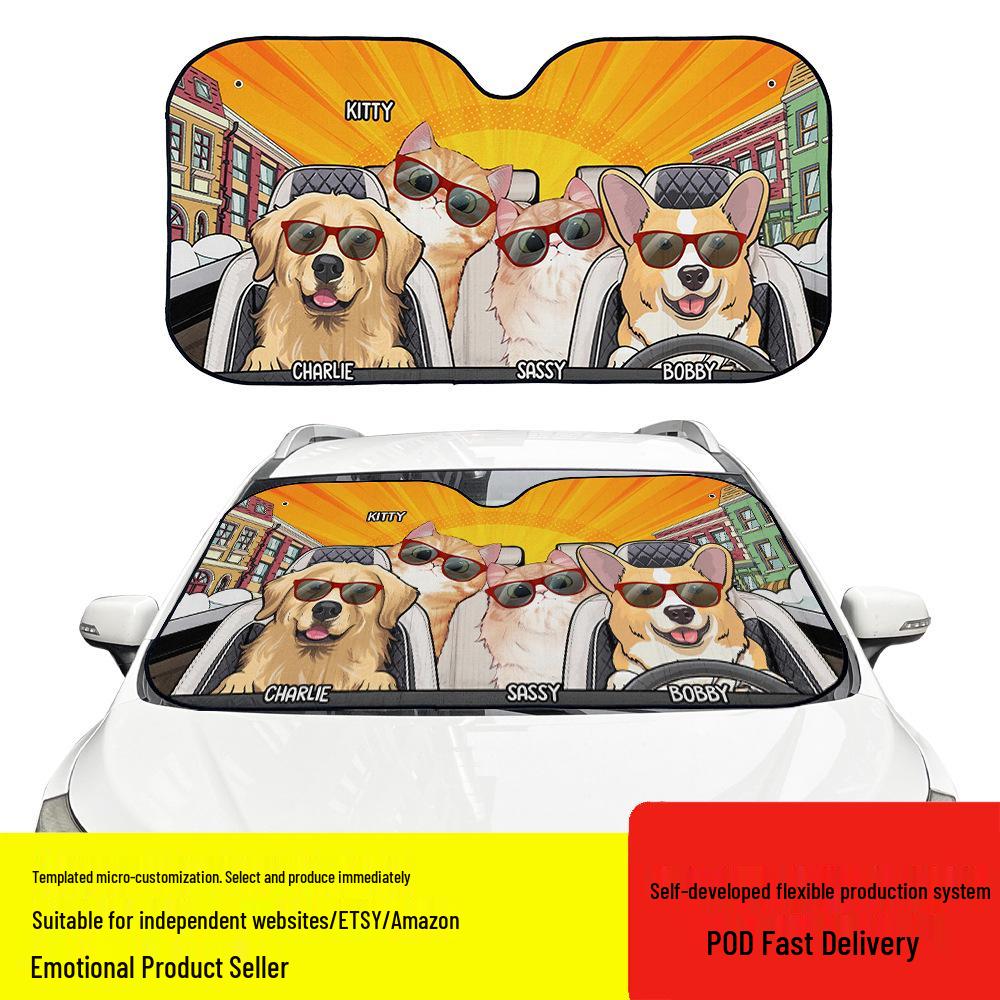 Personalized Car Sunshade with Micro-Customization - Windshield Sun Protection for Vehicles 129*69CM