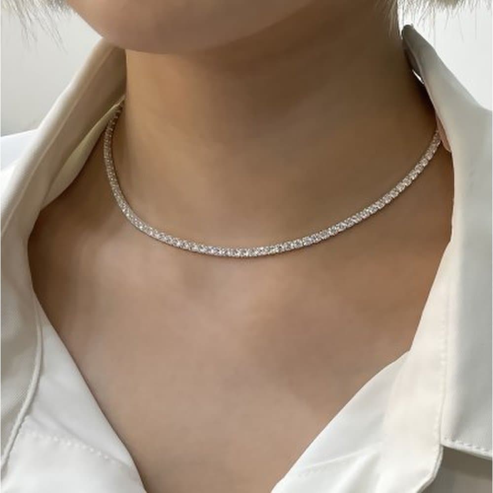 [Armuell][925Silver] Tennis Chain Necklace Amhn2473