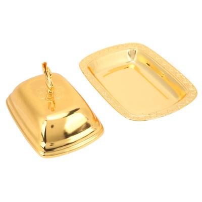 Gold Fruit Tray Elegant Rustproof European Fruit Dish with Lid for Kitchen Tables Desks Lounges