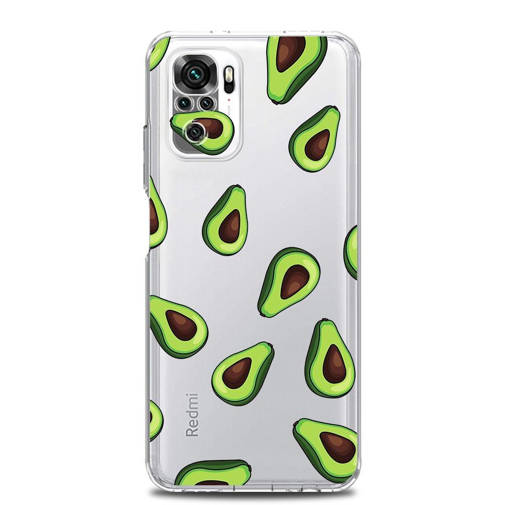 Módní roztomilý avokádový umělecký nový čtvercový průhledný kryt na telefon pro Xiaomi Redmi Note 12 11 9S 9 8 10 Pro+ 7 8T 9C 9A 8A K40 herní kryt