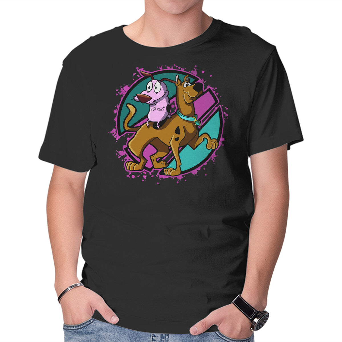 Unisex Crew Neck T-Shirt Scary Dogs Graphic Short Sleeve Casual Tee XS