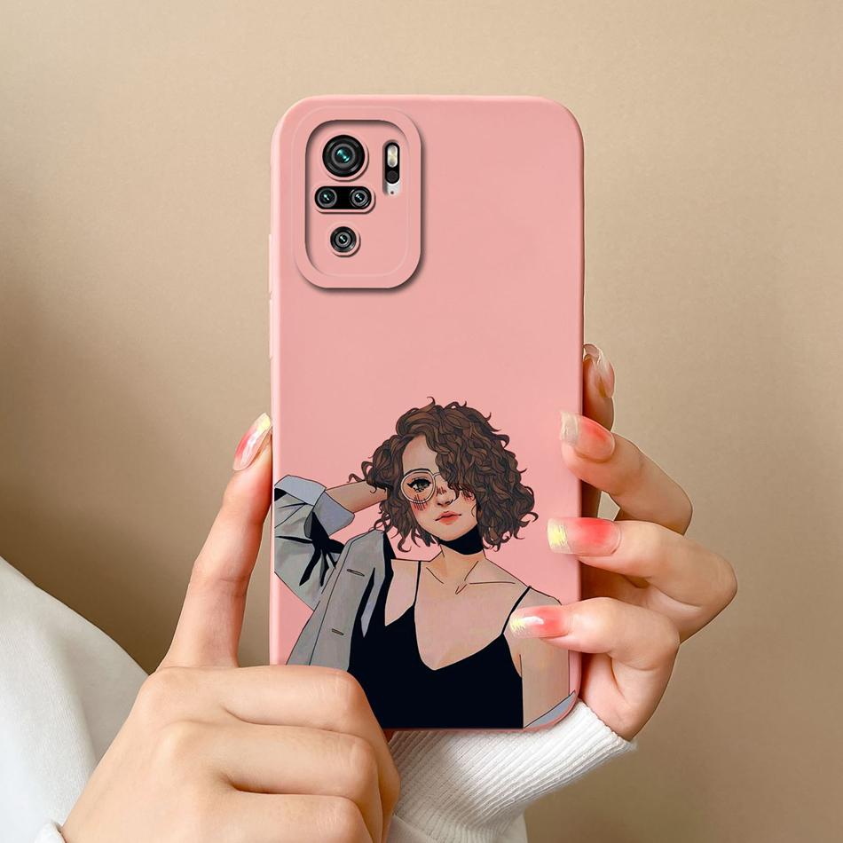For Redmi Note 10 10T 10S Phone Case Cartoon Liquid Silicone Full Coverage Anti Drop Bumper For Xiaomi Redmi Note10 10 S T Funda