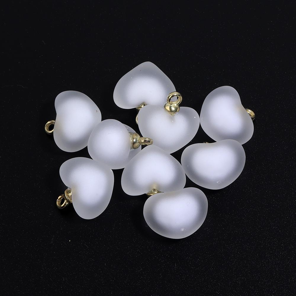10Pcs Acrylic Frosted Colorful Heart Charms Round Charms For Jewelry Making DIY Bracelet Necklace Earrings Pendants Accessories