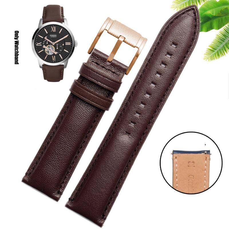 Genuine Leather 22mm Watch Strap for FOSSIL FS4835/FS5237/ME3052/FTW1114 Cowhide 20mm Watch Band Replace Waterproof Bracelet Men