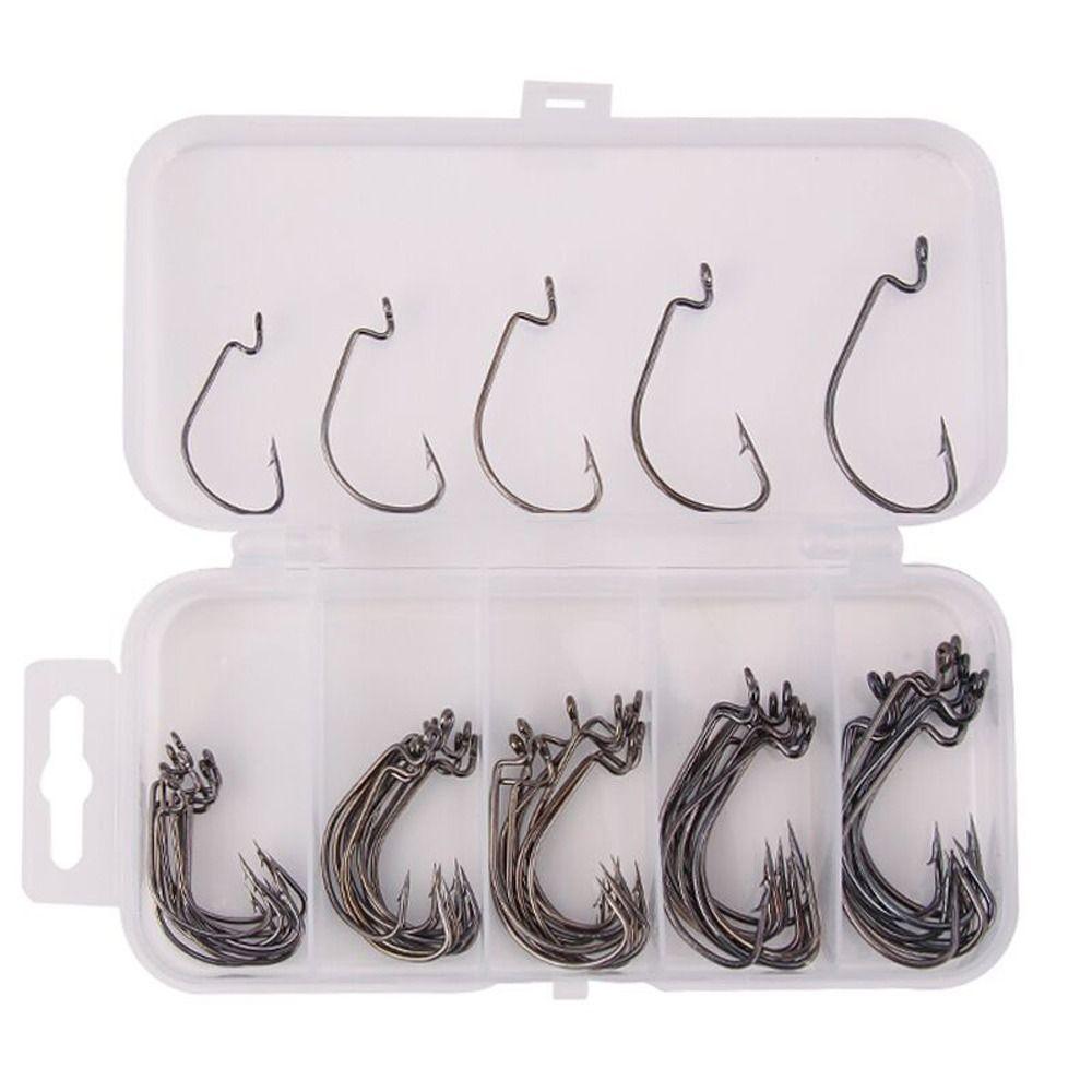 

High Carbon 2#1#1/0#2/0#3/0# Offset Fishhook Barbed Hooks Fishing Hooks Wide Crank Fishing Hooks