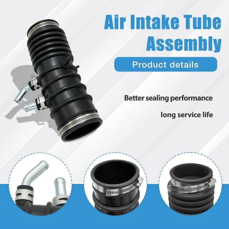 Air Intake Hose Assembly, Corrugated Rubber Hose with Metal Fittings and Clamps 1657788G00 16577-88G00 for D21 Pickup 2WD 3.0L Engine Intake System