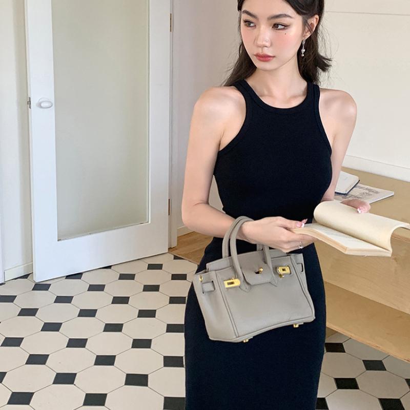 Sommerkleider, sexy, eng, ärmellos, Paket, Hüfte, lange Kleider, süße, würzige Taille, schlanke Neckholder-Tank-Kleider