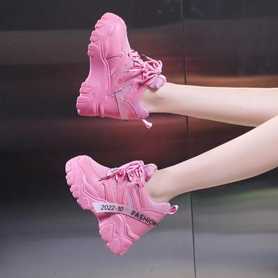 Fashion Harajuku Women Wedges Sport Shoes for Woman Increasing 11CM Chunky Dad Sneakers Ladies Breathable Mesh Platform Casual Shoes