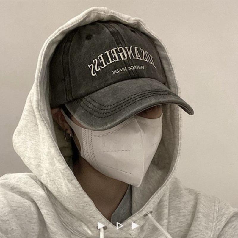 Autumn and Winter Baseball Cap Men's High-end Hat Men's Retro Washed Denim Old Trendy Brand Big Head Circumference Cap Women