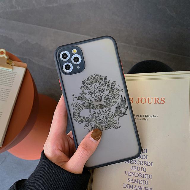 

Чехол с рисунком Бога Дракона для iPhone 13 12 11 Pro Max XS Max XR X 12 Mini 7 8 Plus SE 2020, новый матовый прозрачный противоударный чехол-бампер iPhone 13Pro Max