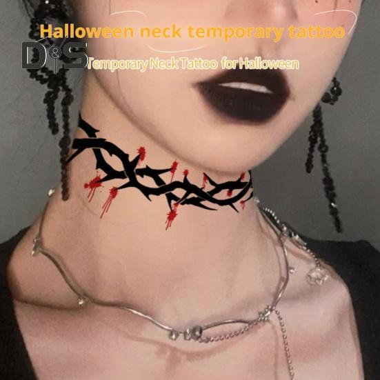 

8 шт. Наклейки для татуювання на шиї на Хеллоуїн. Реалістичні шрами на черепі. Підроблені татуювання для вечірки на Хеллоуїн. Наклейка з моторошним духом. Аксесуари для святкового духу. Sets