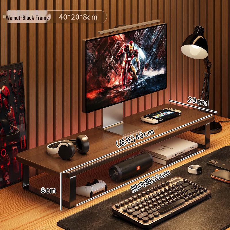 E-sports Desktop Monitor Riser Shelf with Cooling and Storage Features 60x20x8cm