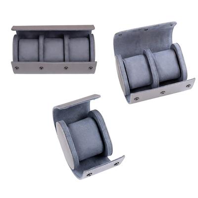 Compact Travel Friendly Watch Box Featuring Protective Flocking Compartments Waterproof Watch Organizers Leather Texture
