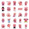 50 Sheets Loopy Pink Beaver Ruby Graffiti Waterproof Decorative Stickers for Children's Phone Cases, Journals, and Milk Tea Cups