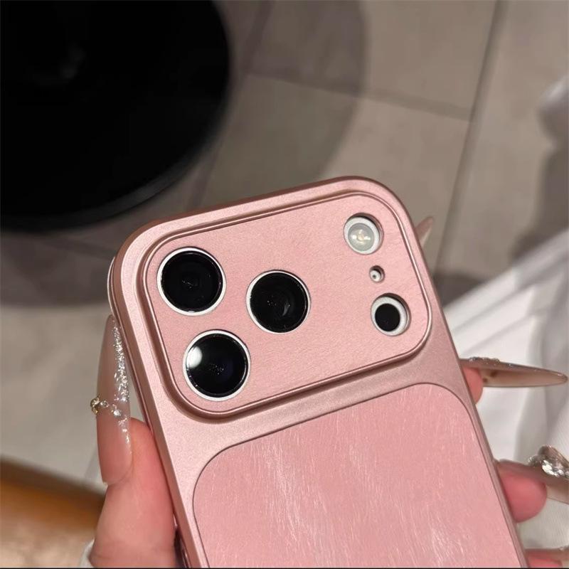iPhone 17 Pro Large Window Case with Gauze and Side Stickers for 14, 15, 16 Pro Models