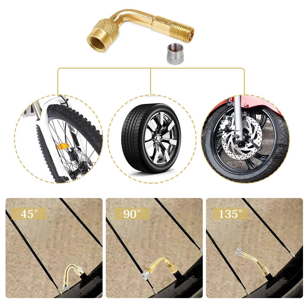Motorcycle Air Valve, For Motorcycles, For Motorcycles, 45° Extension, L-Shaped Air Valve, For Moped