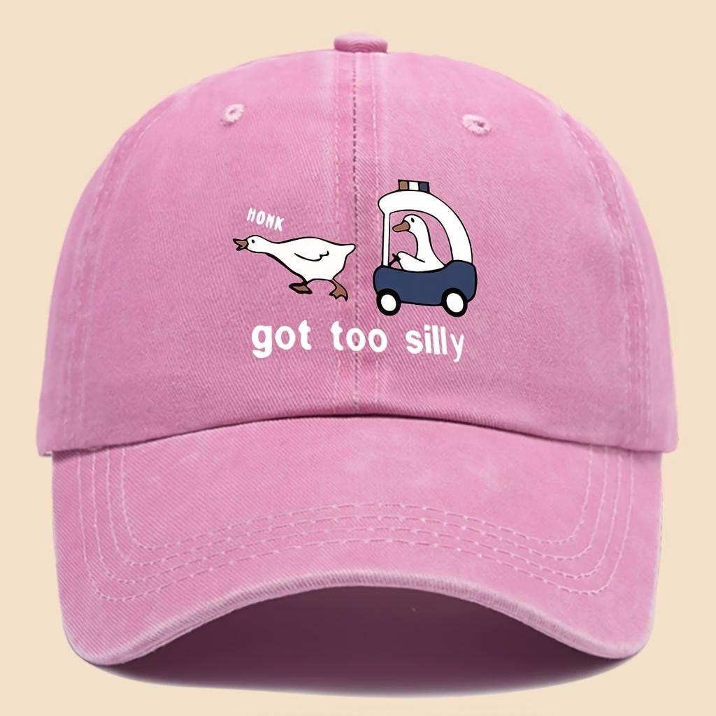 Fun Cartoon Pattern Printed Baseball Cap Trucker Hat Black Papa Dad Hat