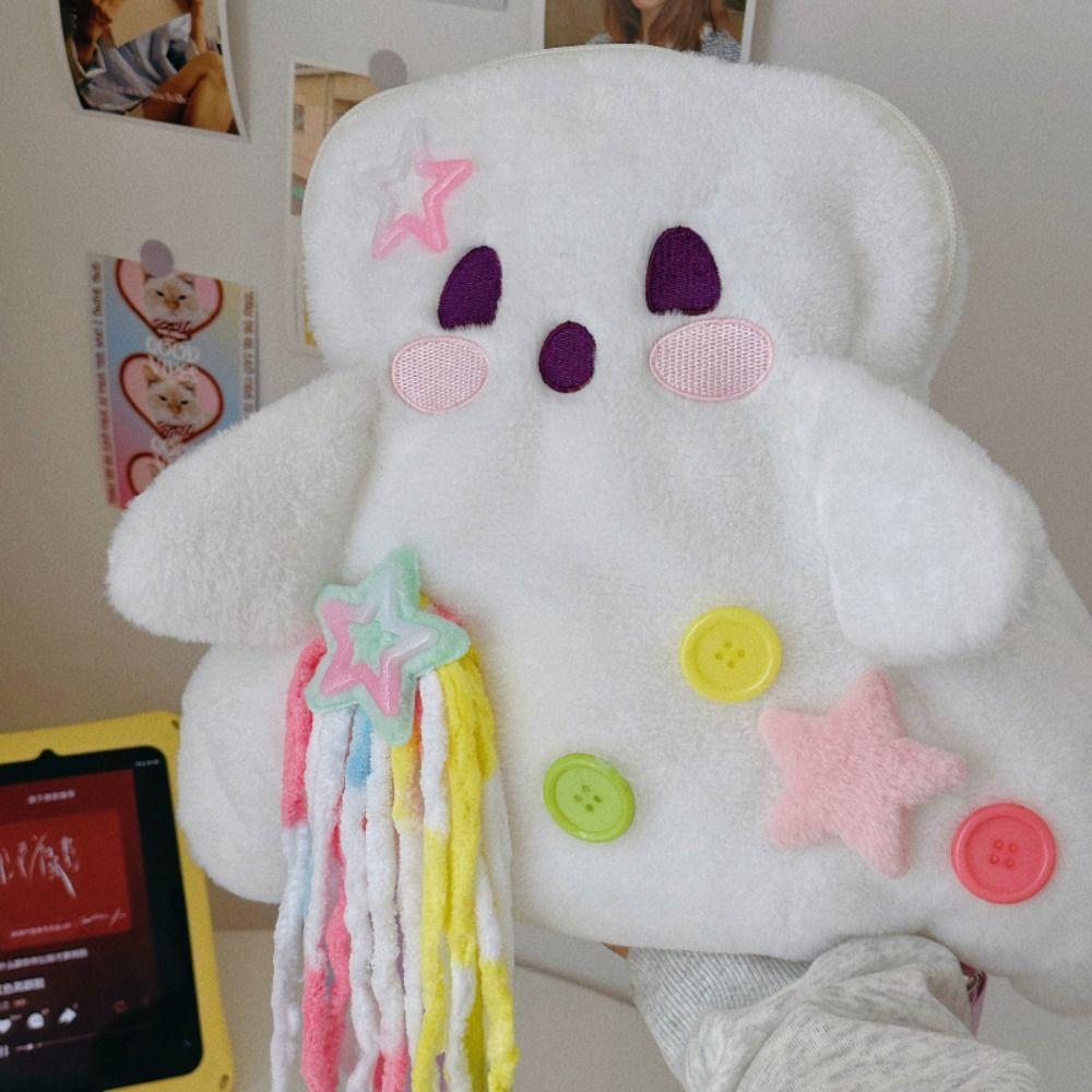 Korean Style Plush Ghost Backpack Large Capacity School Bag Doll Stuffed Plush Bag  Kindergarten