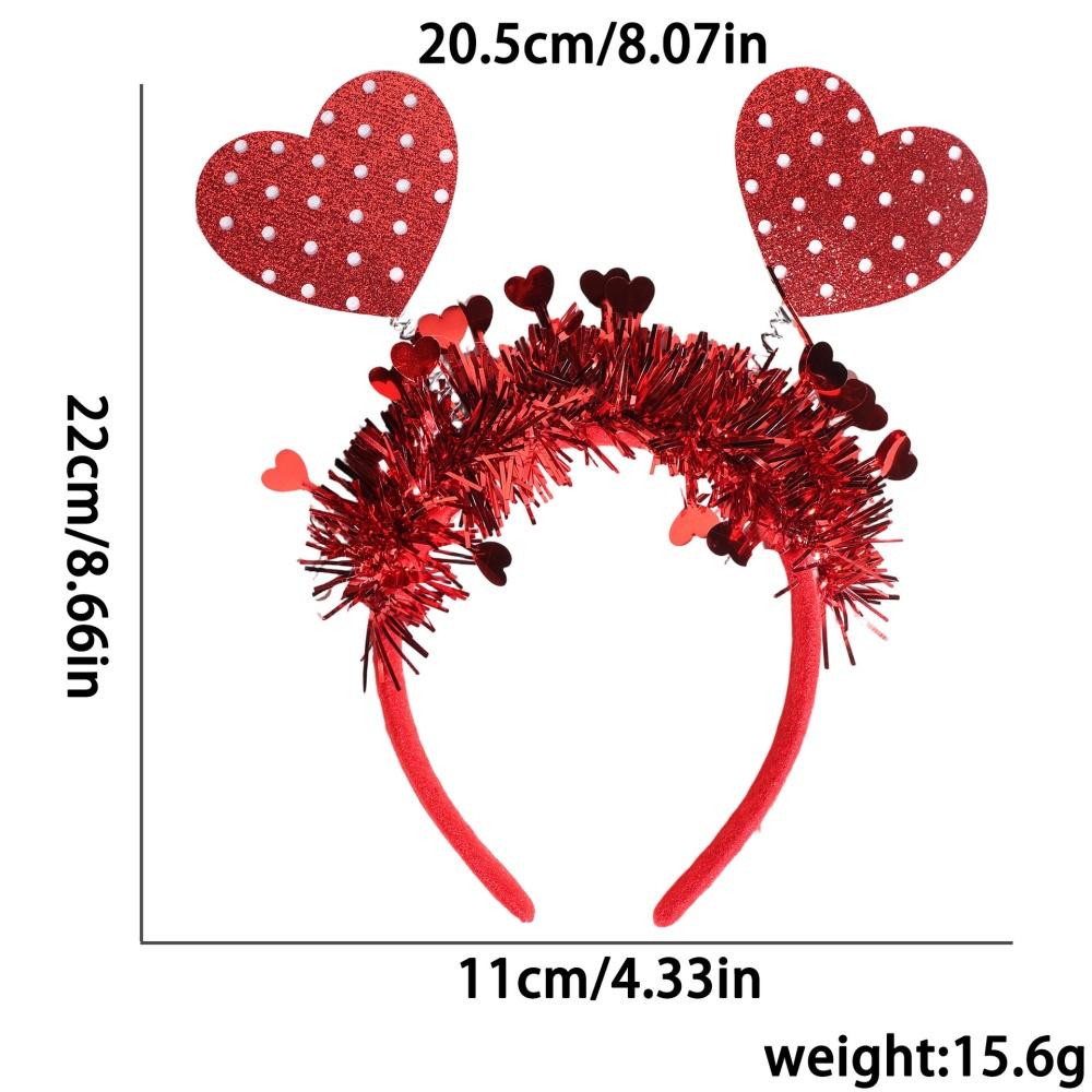 Wedding Decoration Headband Love Heart Hair Hoop Party Supplies Headband Eye Catching Valentine'S Day Headband For Photo