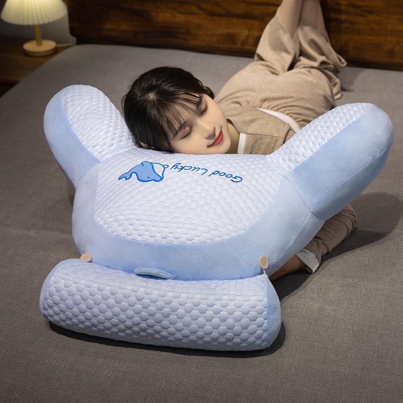 Cooling Bean Ice Animal-Shaped Lumbar Cushion - Cute Cartoon Dinosaur, Rabbit, Dolphin Headboard Pillow