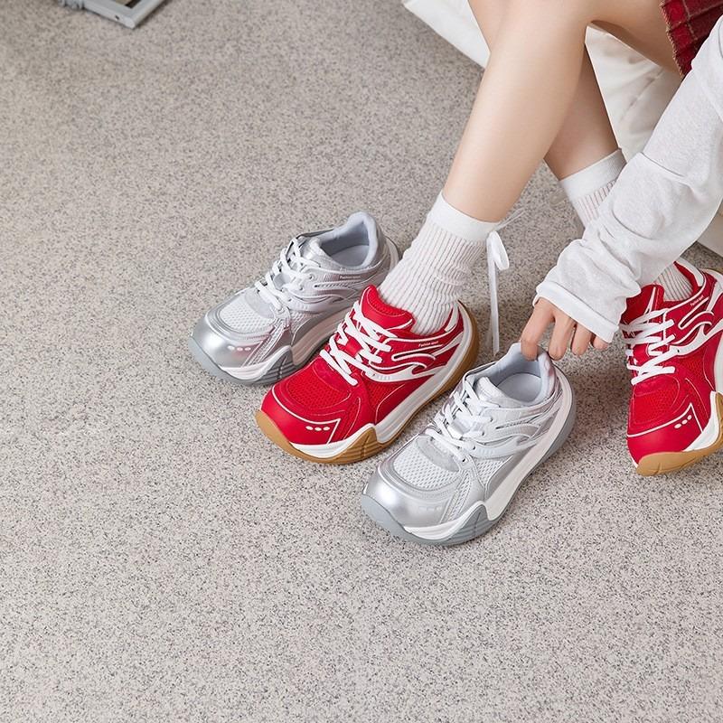 thick-soled dad shoes women's summer mesh thin lightweight color matching casual sports shoes