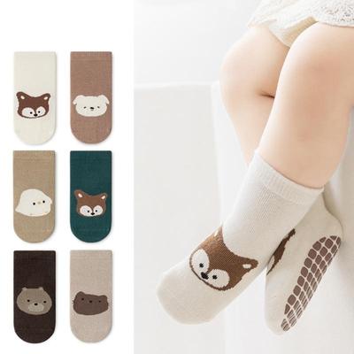 Baby Girls Socks Anti Slip Cotton Print Non-slip Toddler Floor Socks for Boys Cartoon Kids 0-5Years Autumn Winter