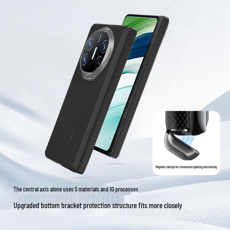 Etui Mondrian Design z włókna aramidowego Kevlar Full-Wrap na zawias do Huawei Mate X6