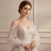 Elastisches Bündchenkleid Abnehmbarer Ärmel Einfarbige Abnehmbare Tüll Braut Hochzeits Handschuhe Hochzeit