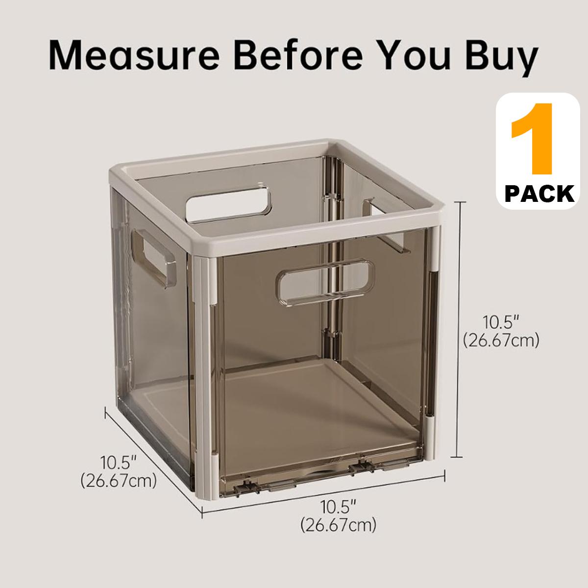 

10.5 PET Clear Storage Bins Foldable Closet Clothing Cubby Storage Organizer Home Storage Boxes Plastic Storage Containers