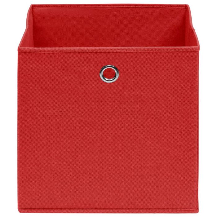 VidaXL Boîtes de rangement 4 pcs Tissu intissé 28x28x28 cm Rouge
