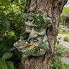 Wall Mount Tree Face Bird Feeder 3D Resin Weather Resistant Feeder Tree Decorations Outdoor For Garden Yard Fairy Lawn Feeding