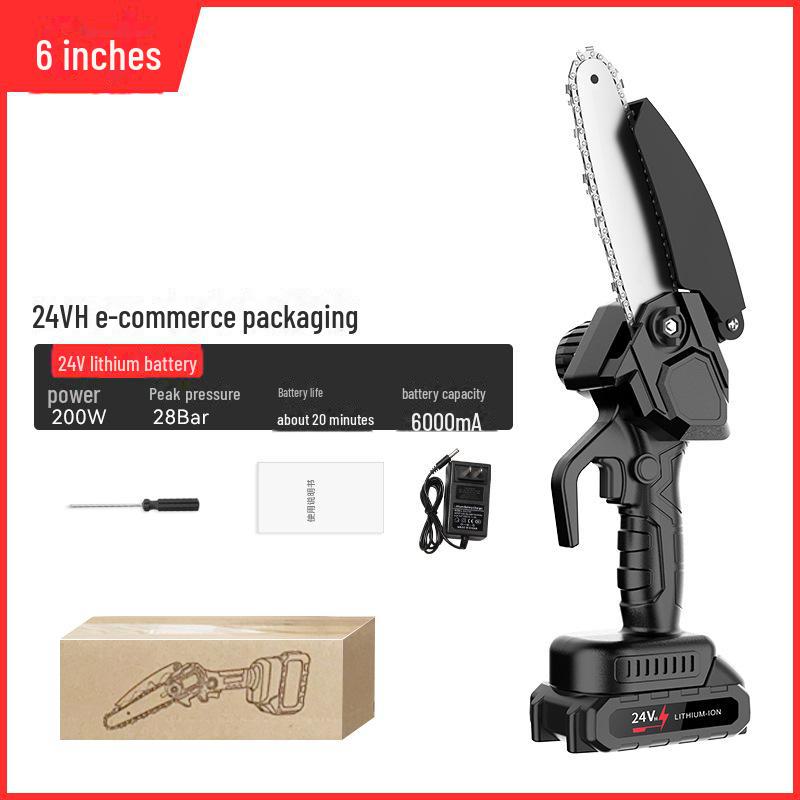 High-Power Rechargeable Handheld Electric Chainsaw for Tree Pruning and Logging