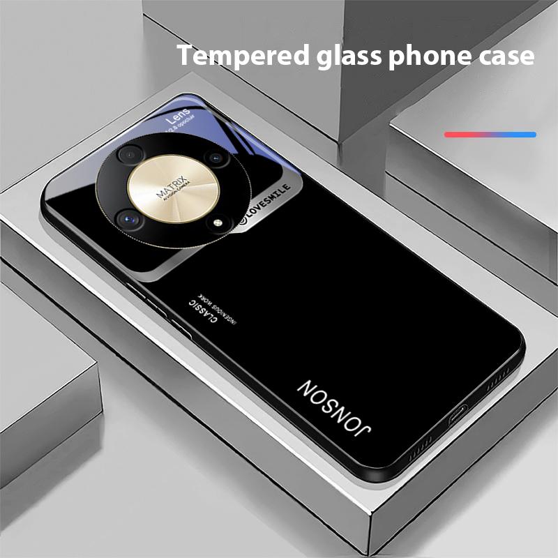 Large Window Green For Honor Magic 6 50 70 90 Lite X7b 200 Pro Nova 10 Nova 5T X6 P30 Pura 70 Ultra Tempered Glass Phone Case