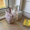 Casual Canvas Portable Bucket Bag New Go Out Solid Color Shoulder Niche Design Shoulder Small Satchel