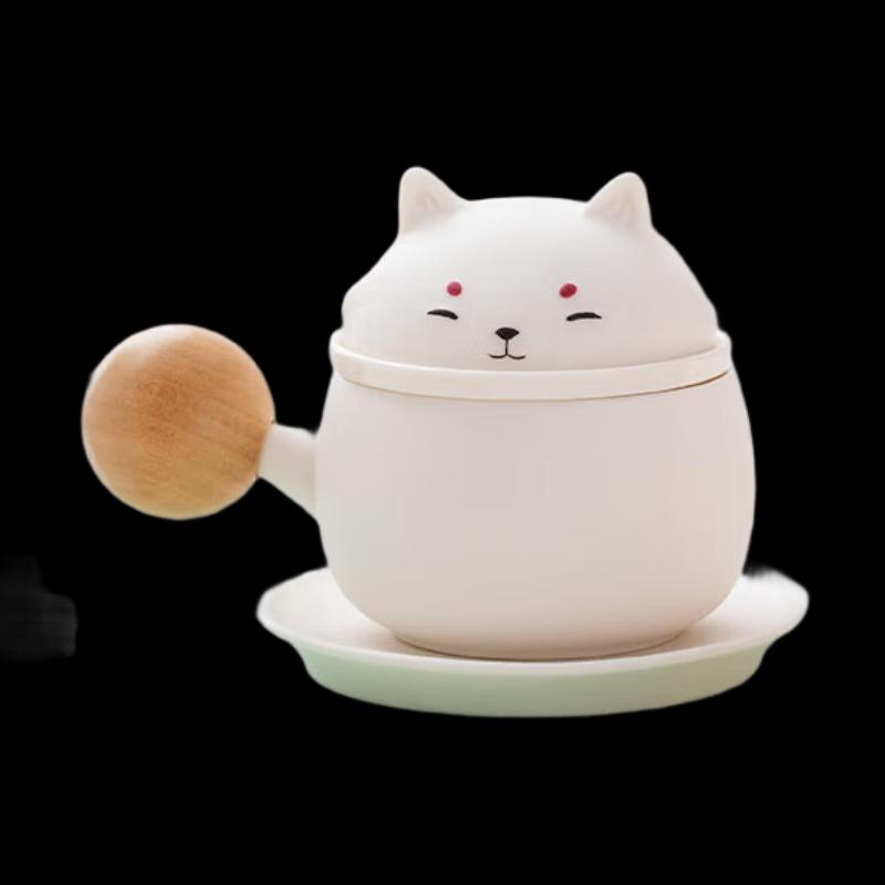 Наньшань г-н. Теплая белая керамическая чайная чашка с набором для заваривания