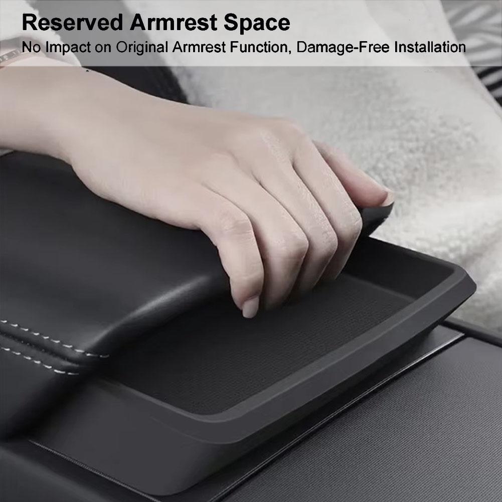 For Tesla Juniper Center Console Armrest Storage Box Highland Eyeglasses Holder Armrest Tray Silicone Auto Accessories