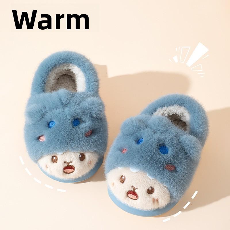 Children's Cotton Slippers In Winter Cartoon Cute Girl Plush Three-dimensional Rabbit, Children's Kindergarten Bag and Slippers