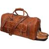 Large Leather Travel Bag Duffel Bag Gym Sports Flight Cabin Bag Leather Holdall Overnight Weekend Large Luggage Bag.  24"