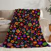 Colorful Flowers Throw Blanket Flannel Print Super Soft Sofa Nap Blanket Home Christma Perfect Home Gift for Her