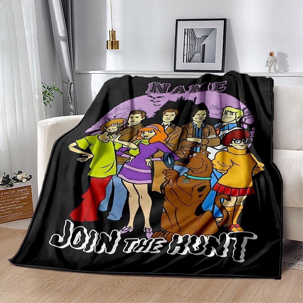 Scooby-doo Mystery Hunt Customize Your Name Blanket Throw Personalized Blanket Soft & Cozy Great for Couch Chair Bed Picnics for All Occasions